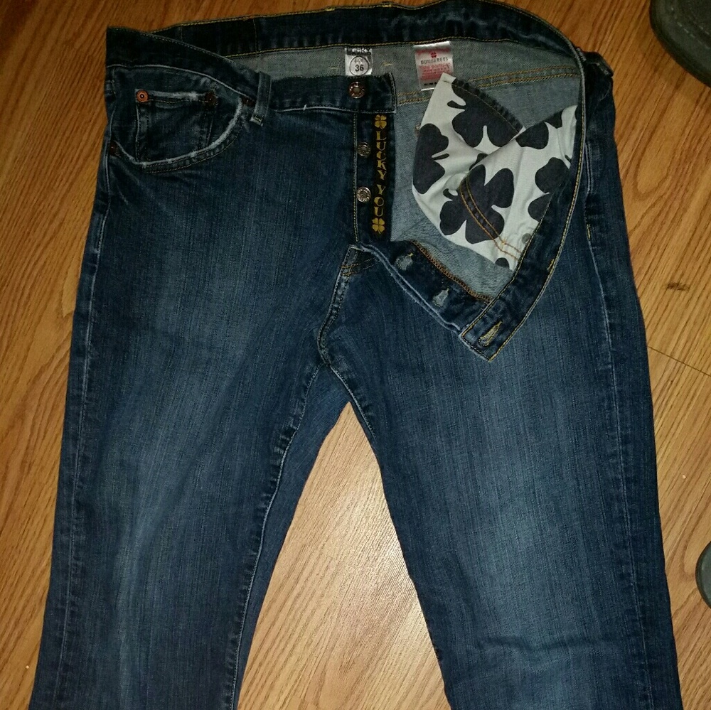 Lucky brand dungarees slim bootleg size 36